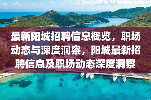 最新阳城招聘信息概览,职场动态与深度洞察,阳城最新招聘信息及职场动态深度洞察中山市多米克自动化设备有限公司