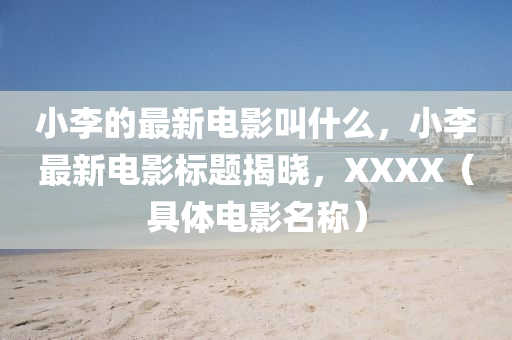 小李的最新电影叫什么,小李最新电影标题揭晓,XXXX(具体电影名称)中山市多米克自动化设备有限公司